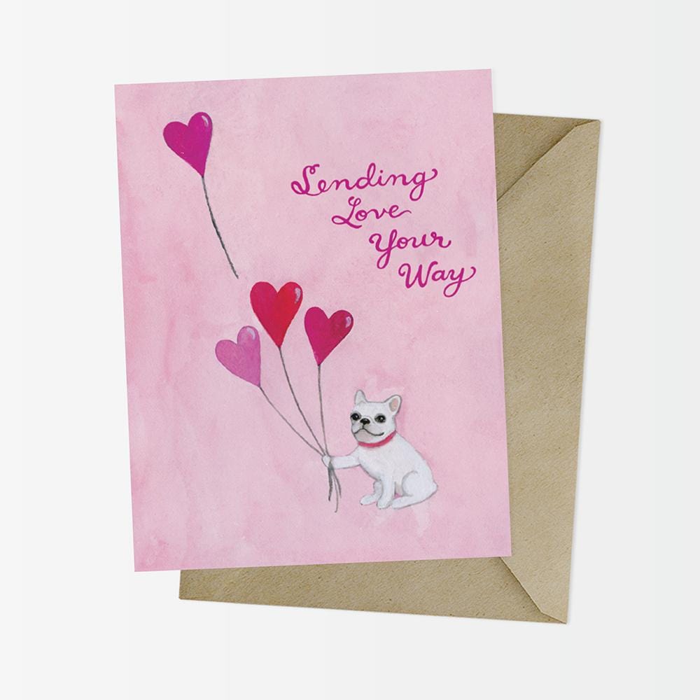 Sending Love Your Way French Bulldog Greeting Card