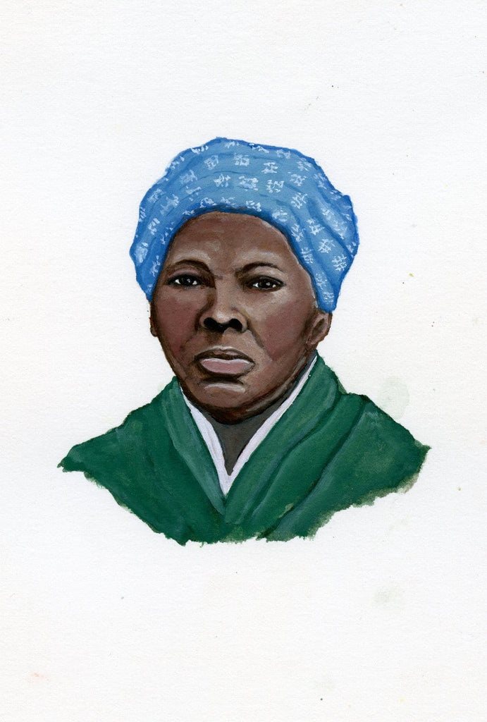 Harriet Tubman portrait in gouache by Liz Langley 