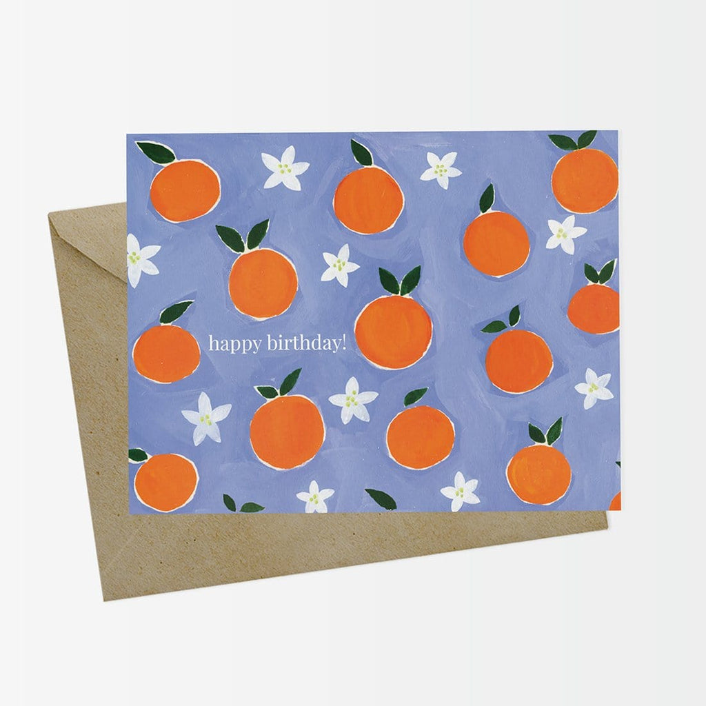 Oranges Pattern Citrus Birthday Card
