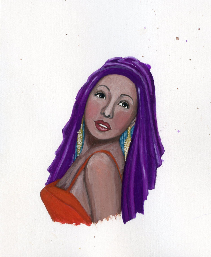 Josephine Baker portrait in gouache by Liz Langley 