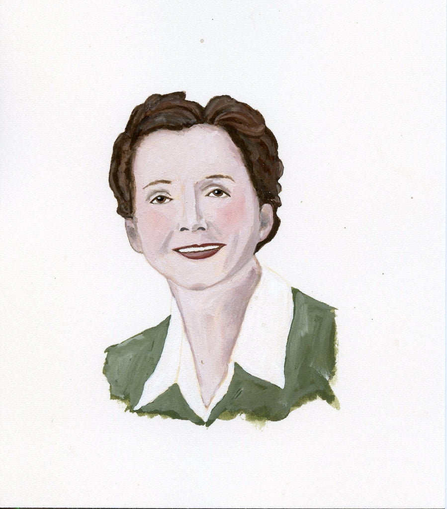Rachel Carson portrait in gouache by Liz Langley