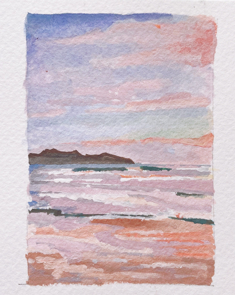 Nicoya Sunset: Tiny Seascape Painting