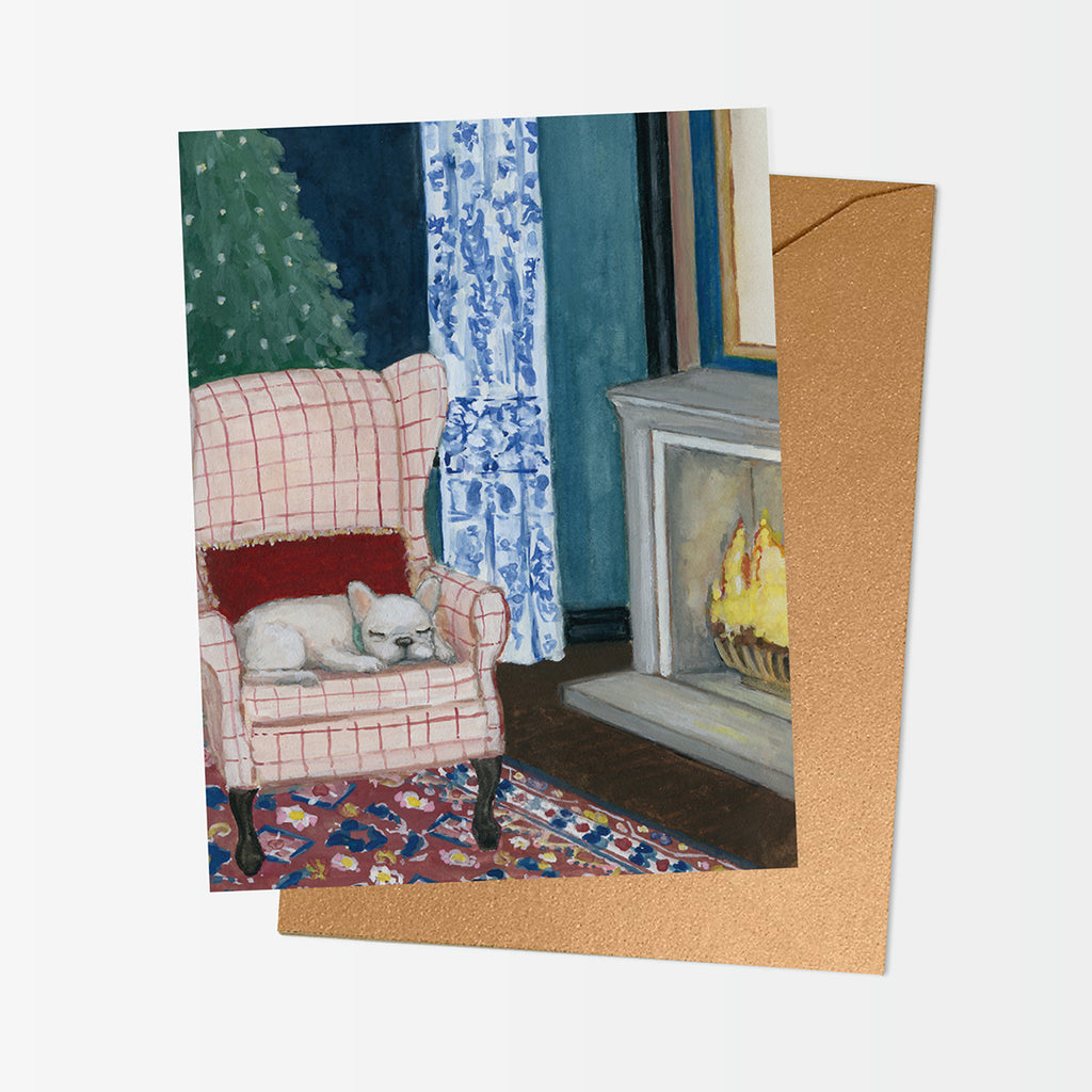 Fireside Frenchie Holiday Card