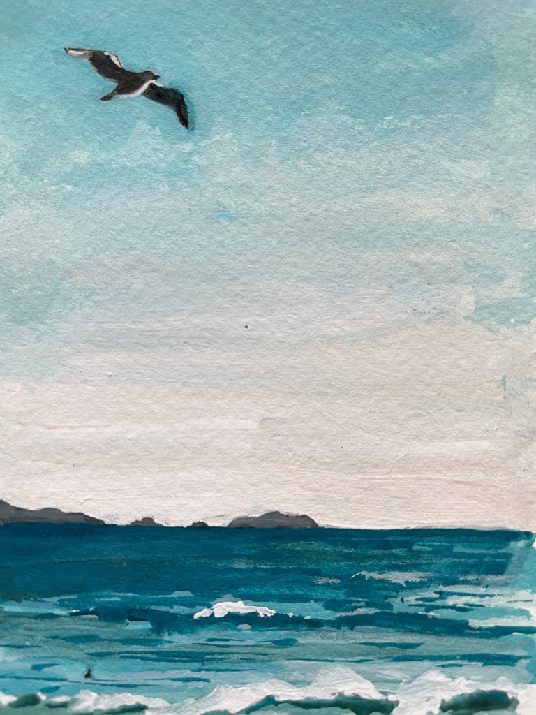 Free as A…: Small Acrylic Seascape Painting