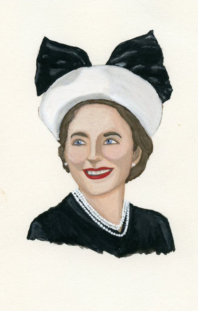 Dorothy Draper portrait in gouache by Liz Langley 