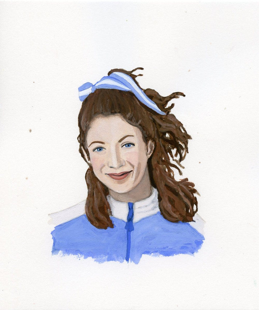 Kathrine Switzer portrait in gouache by Liz Langley 