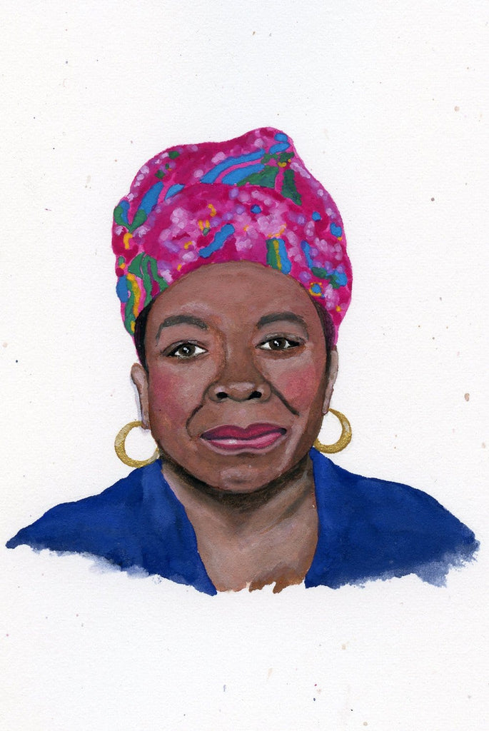 Maya Angelou portrait in gouache by Liz Langley 
