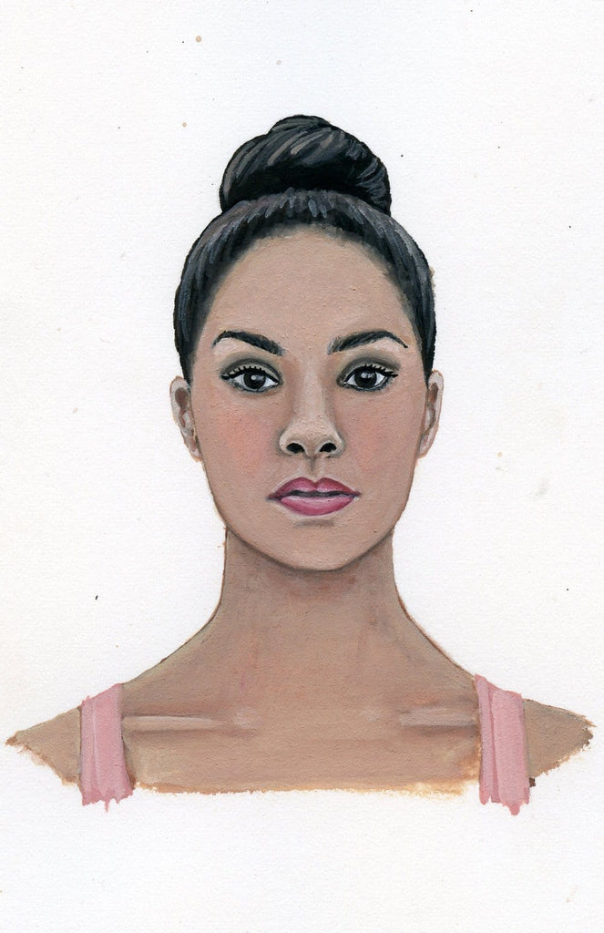 Misty Copeland portrait in gouache by Liz Langley 